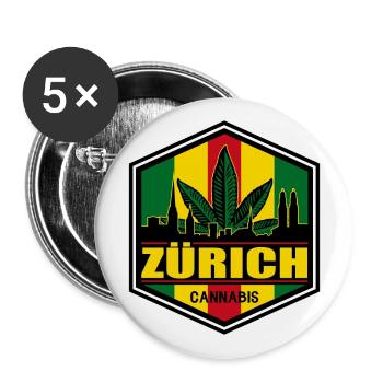 Cannabis - Buttons groß 56 mm (5er Pack) - Weiß - Vorne