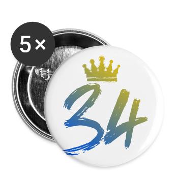34 Number crown - Buttons large 2.2''/56 mm (5-pack) - white - Front