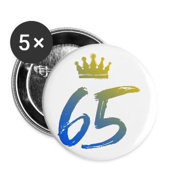 65 Couronne numérique - Lot de 5 grands badges (56 mm) - blanc - Devant