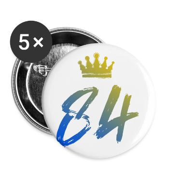 84 Couronne numérique - Lot de 5 grands badges (56 mm) - blanc - Devant