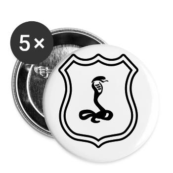 Snake Coat of arms cobra - Buttons large 2.2''/56 mm (5-pack) - white - Front
