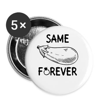 Même aubergine pour toujours - Bride JGA Lustig - Lot de 5 grands badges (56 mm) - blanc - Devant
