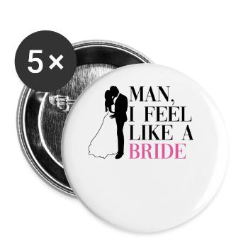 Bride Bachelorette Party JGA Mariage - Lot de 5 grands badges (56 mm) - blanc - Devant
