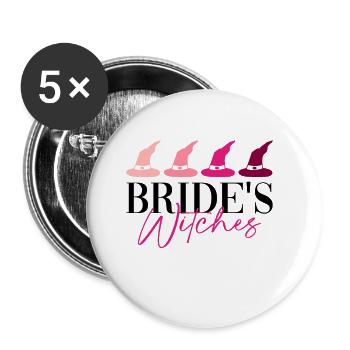Brauthexen - Bride Bachelorette Party JGA - Lot de 5 grands badges (56 mm) - blanc - Devant