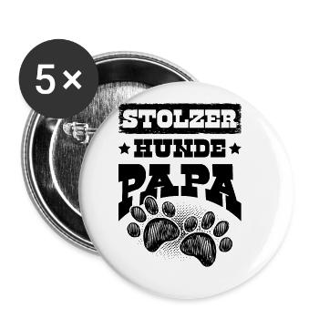 Stolzer Hunde papa - Buttons groß 56 mm (5er Pack) - Weiß - Vorne