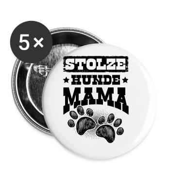 Stolze Hunde mama - Buttons groß 56 mm (5er Pack) - Weiß - Vorne