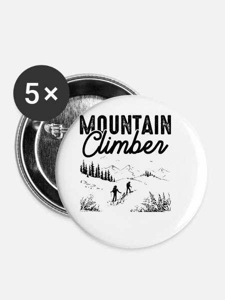 Mountain Climber - Buttons groß 56 mm (5er Pack) - Weiß