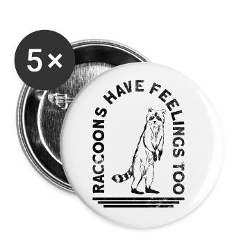 Waschbär Tierschutz Tierrecht Aktivist - Buttons groß 56 mm (5er Pack) - Weiß - Vorne