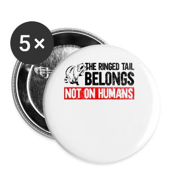 Raccoon Animal Welfare Animal Rights Activist - Buttons large 2.2''/56 mm (5-pack) - white - Front