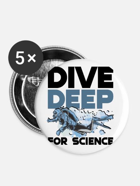 Meeresbiologie - Buttons groß 56 mm (5er Pack) - Weiß
