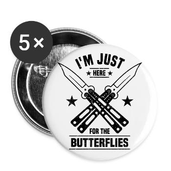 Collecteur de couteaux - Lot de 5 grands badges (56 mm) - blanc - Devant