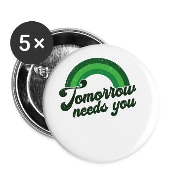 Regenbogen Mental Health Tomorrow Needs - Buttons groß 56 mm (5er Pack) - Weiß - Vorne
