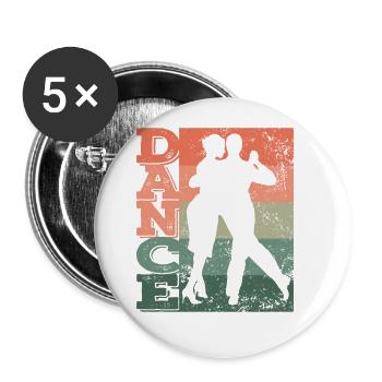 Tango Argentino Milonga Vals Tango - Buttons large 2.2''/56 mm (5-pack) - white - Front