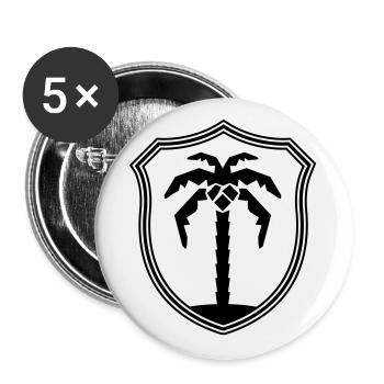 Armoiries du symbole de Palm Island - Lot de 5 grands badges (56 mm) - blanc - Devant