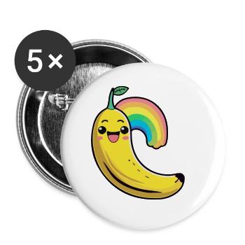 Banana Comic - Buttons large 2.2''/56 mm (5-pack) - white - Front