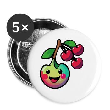 Bande dessinée Cerise - Lot de 5 grands badges (56 mm) - blanc - Devant