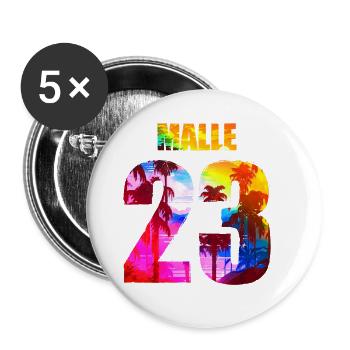 Malle 23 Mallorca 2023 - Buttons large 2.2''/56 mm (5-pack) - white - Front
