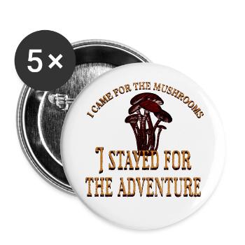 Drôle de chasse aux champignons - Lot de 5 grands badges (56 mm) - blanc - Devant
