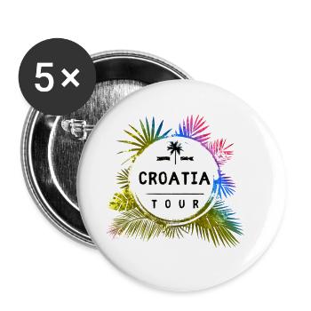 Croatia Tour Travel Colorful - Buttons large 2.2''/56 mm (5-pack) - white - Front