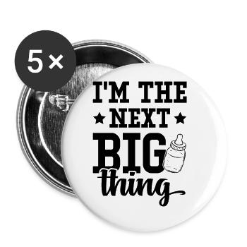 baby lustiger spruch - Buttons groß 56 mm (5er Pack) - Weiß - Vorne