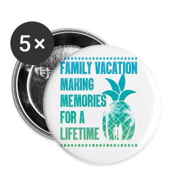 Summer holidays with the family Creating memories - Buttons large 2.2''/56 mm (5-pack) - white - Front