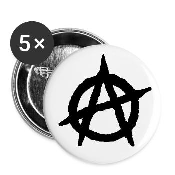 Anarchy A logo B - Buttons groß 56 mm (5er Pack) - Weiß - Vorne