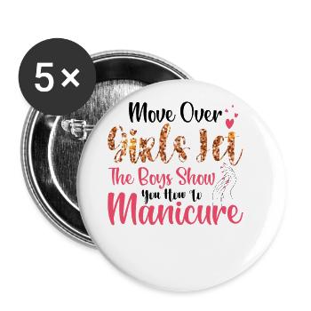 Place there, girls - nail technicians - Buttons large 2.2''/56 mm (5-pack) - white - Front
