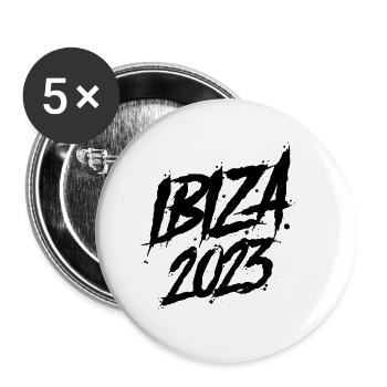Ibiza 2023 - Lot de 5 grands badges (56 mm) - blanc - Devant