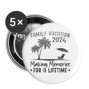 Summer holidays with the family Creating memories - Buttons large 2.2''/56 mm (5-pack) - white - Front