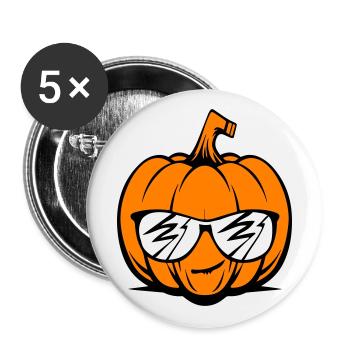 Halloween Pumpkin Funny - Buttons large 2.2''/56 mm (5-pack) - white - Front