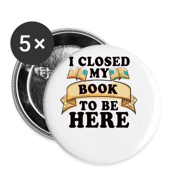 Lire des livres parce que la réalité est surestimée - Lot de 5 grands badges (56 mm) - blanc - Devant
