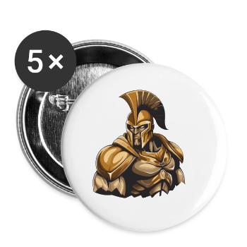 Spartan Gladiator Muscles Musculation - Lot de 5 grands badges (56 mm) - blanc - Devant