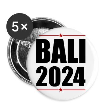 Bali 2024 - Lot de 5 grands badges (56 mm) - blanc - Devant