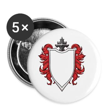 Wappen Symbol - Buttons groß 56 mm (5er Pack) - Weiß - Vorne