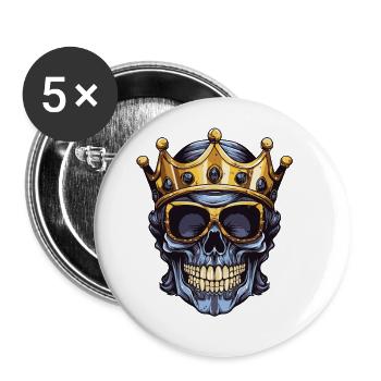 Skull King Party Crown - Buttons large 2.2''/56 mm (5-pack) - white - Front