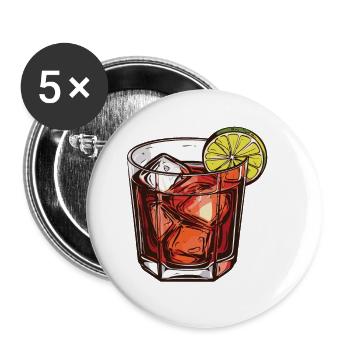 Limonade Drink Symbol - Buttons groß 56 mm (5er Pack) - Weiß - Vorne