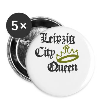 Leipzig City Queen - Buttons groß 56 mm (5er Pack) - Weiß - Vorne
