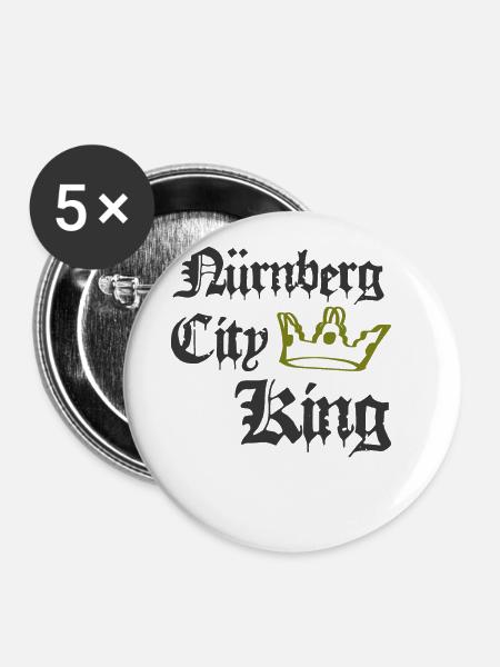 Nürnberg City King - Buttons groß 56 mm (5er Pack) - Weiß