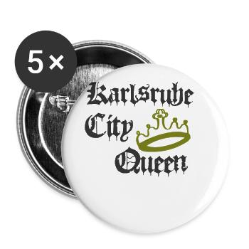 Karlsruhe City Queen - Buttons groß 56 mm (5er Pack) - Weiß - Vorne