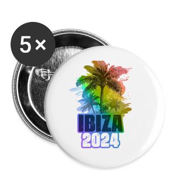 Ibiza 2024 Holiday Palm Trees Colorful - Buttons large 2.2''/56 mm (5-pack) - white - Front