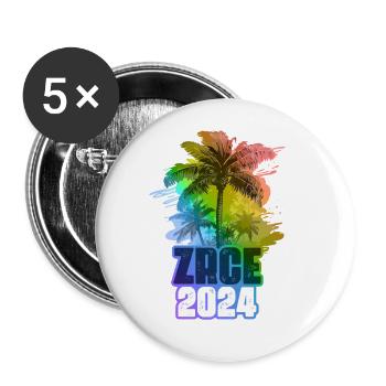 Zrce 2024 Kroatien Party Urlaub - Buttons groß 56 mm (5er Pack) - Weiß - Vorne