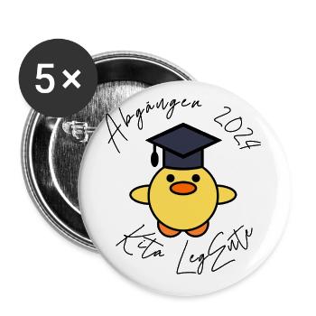 Kita Legente 2024 - Buttons groß 56 mm (5er Pack) - Weiß - Vorne