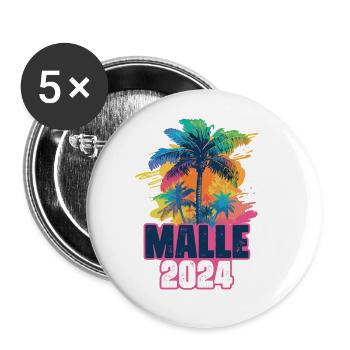 Malle 2024 Vacances Palm Blob - Lot de 5 grands badges (56 mm) - blanc - Devant