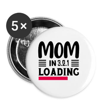 I went from mom to mom to be great - Buttons large 2.2''/56 mm (5-pack) - white - Front