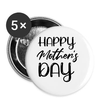 I went from mom to mom to be great - Buttons large 2.2''/56 mm (5-pack) - white - Front