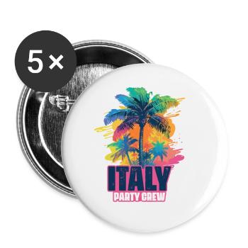 Italy Party Crew Holidays - Buttons large 2.2''/56 mm (5-pack) - white - Front