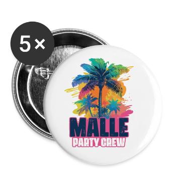 Vacances de Malle Party Crew - Lot de 5 grands badges (56 mm) - blanc - Devant