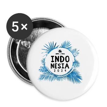 Indonesien 2024 Bunt - Buttons groß 56 mm (5er Pack) - Weiß - Vorne