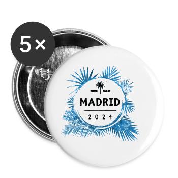 Madrid 2024 Bunt - Buttons groß 56 mm (5er Pack) - Weiß - Vorne