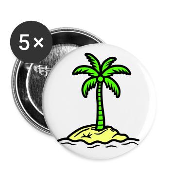 Palm Island Summer - Buttons large 2.2''/56 mm (5-pack) - white - Front